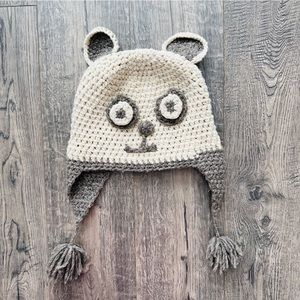 Panda Knit Winter Beanie Hat Kidcore Kitsch